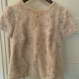 Anthropologie soft, furry and festive top Size Small